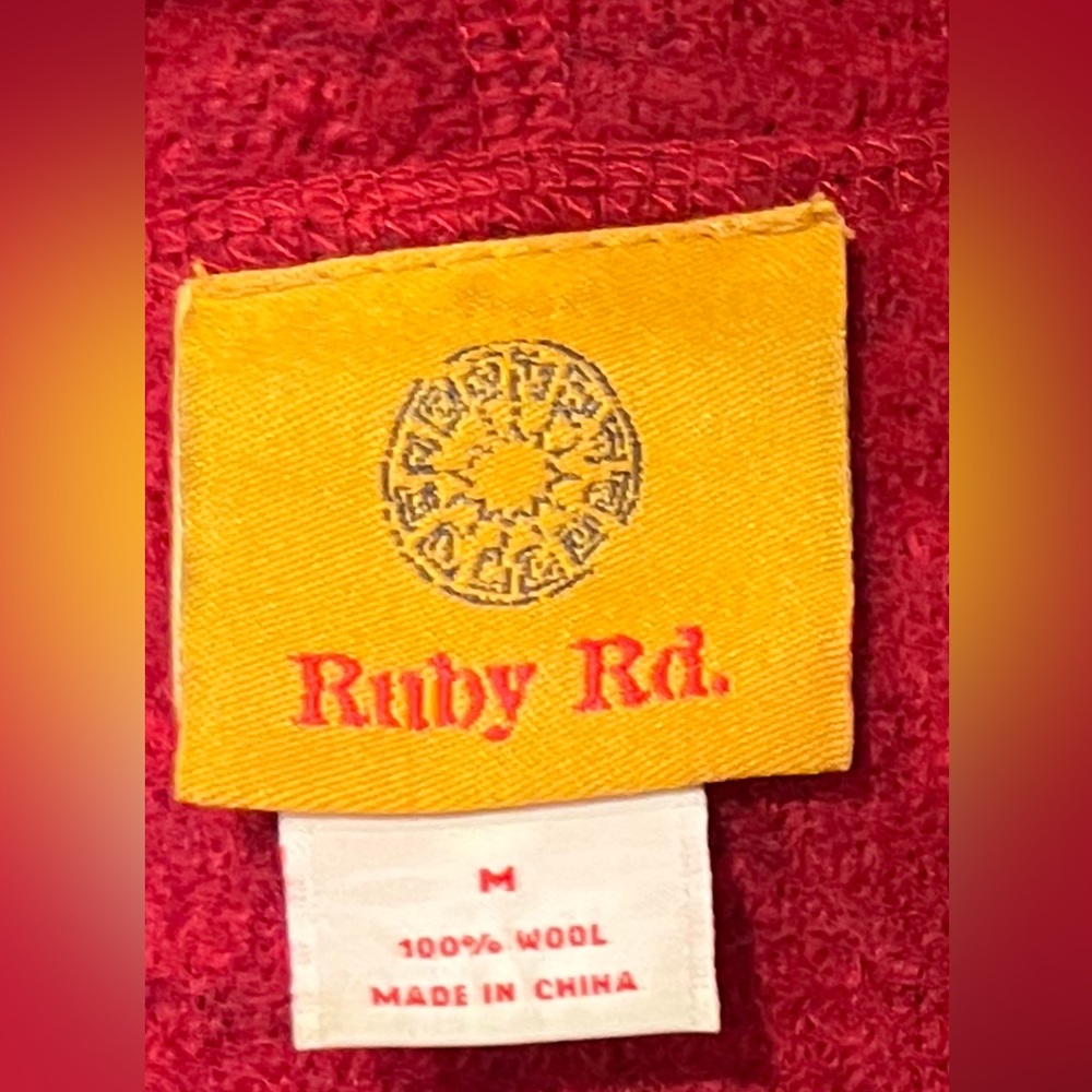 Ruby Rd. Wool Orange Ruffle Jacket Szm - image 7